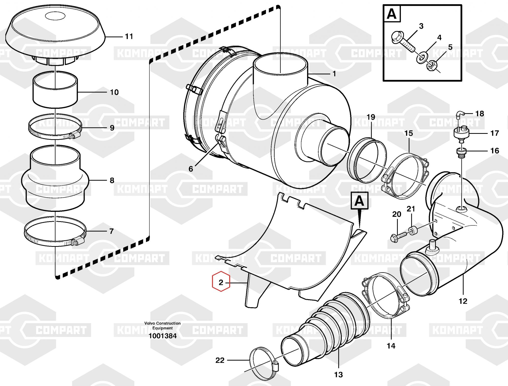 T parts. Хомут шланга Volvo арт. 981160. 